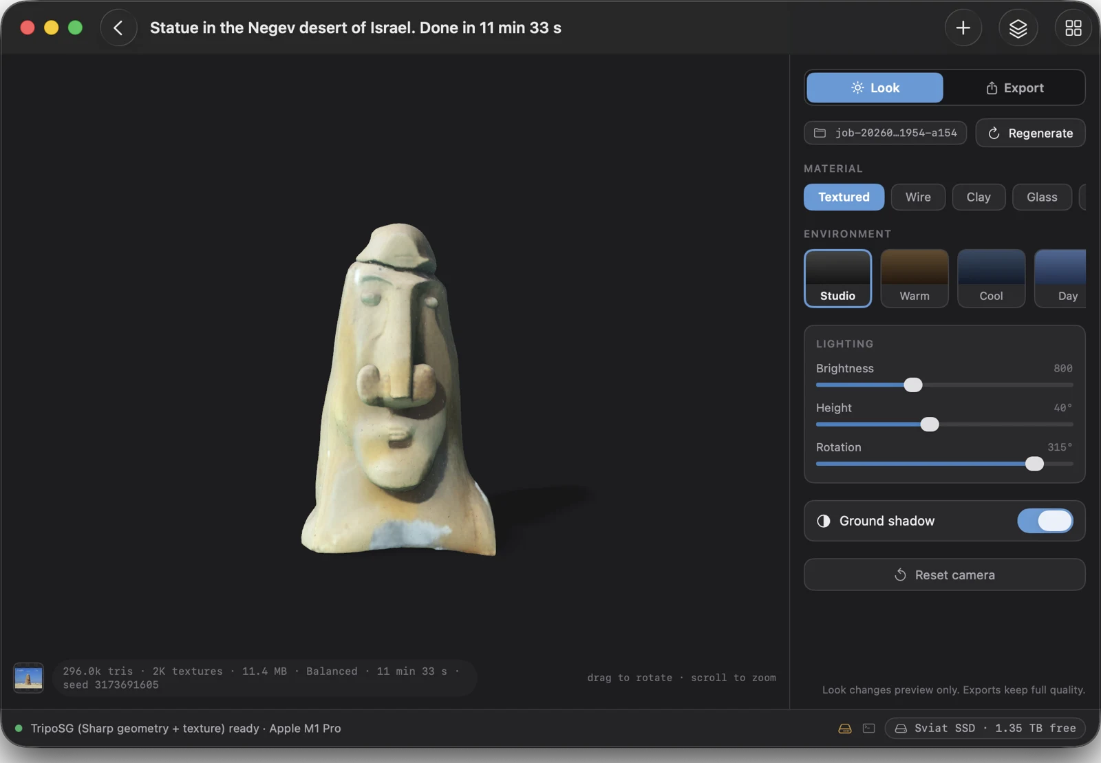 3D Mate 3D viewer - inspect a generated model with materials, environments, and lighting